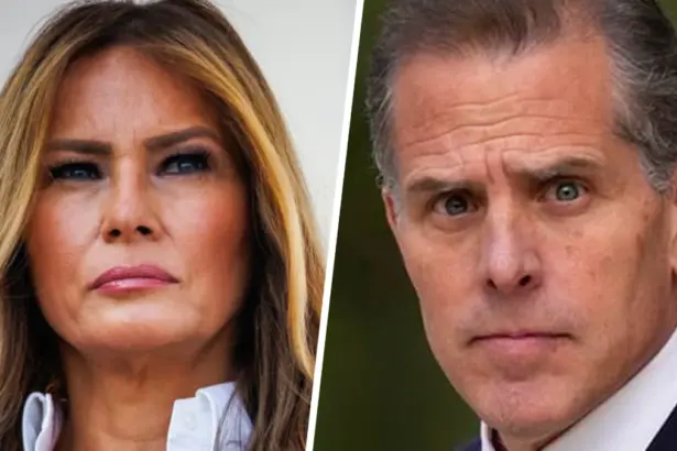 Melania Trump at a public event amid legal threat against Hunter Biden over Jeffrey Epstein remarks.