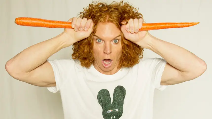 Carrot Top performing live at the Luxor Hotel in Las Vegas with his signature comedy props